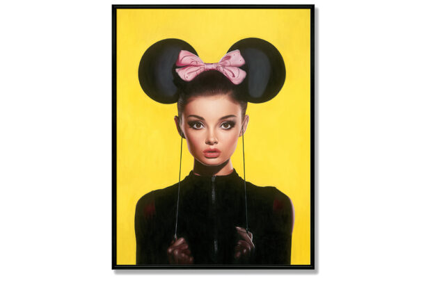Oil Painting - Audrey Hepburn with Mickey Mouse Ears - Pop Art - Jules Holland Art