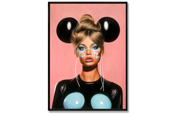 Oil Painting - Brigitte Bardot with Mickey Mouse Ears - Pop Art - Jules Holland Art