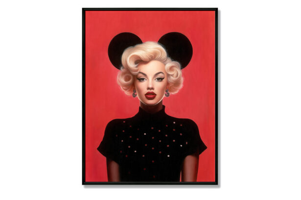Oil Painting - Marilyn Monroe with Mickey Mouse Ears - Pop Art - Jules Holland Art