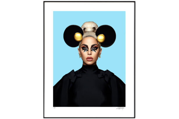 Fine Art Print - Lady Gaga with Mickey Mouse Ears - Pop Art - Jules Holland Art