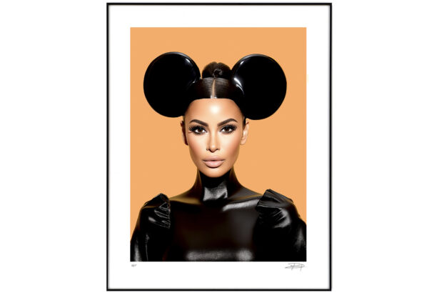 Fine Art Print - Kim Kardashian with Mickey Mouse Ears - Pop Art - Jules Holland Art