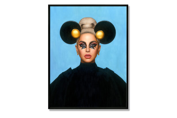 Oil Painting - Lady Gaga with Mickey Mouse Ears - Pop Art - Jules Holland Art