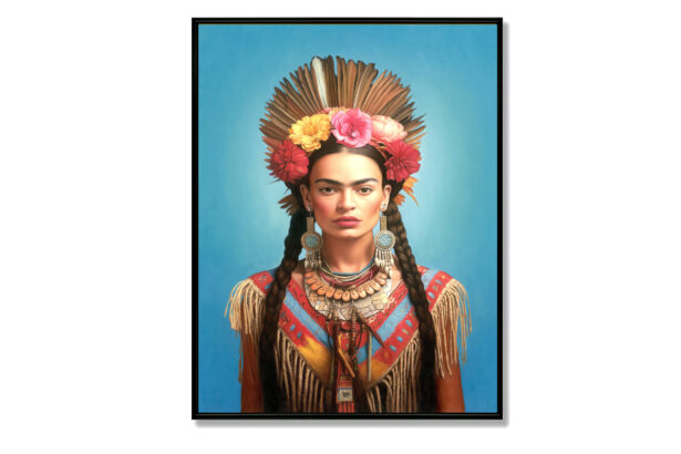 Oil Painting - Native American Frida Kahlo - Pop Art - Jules Holland Art